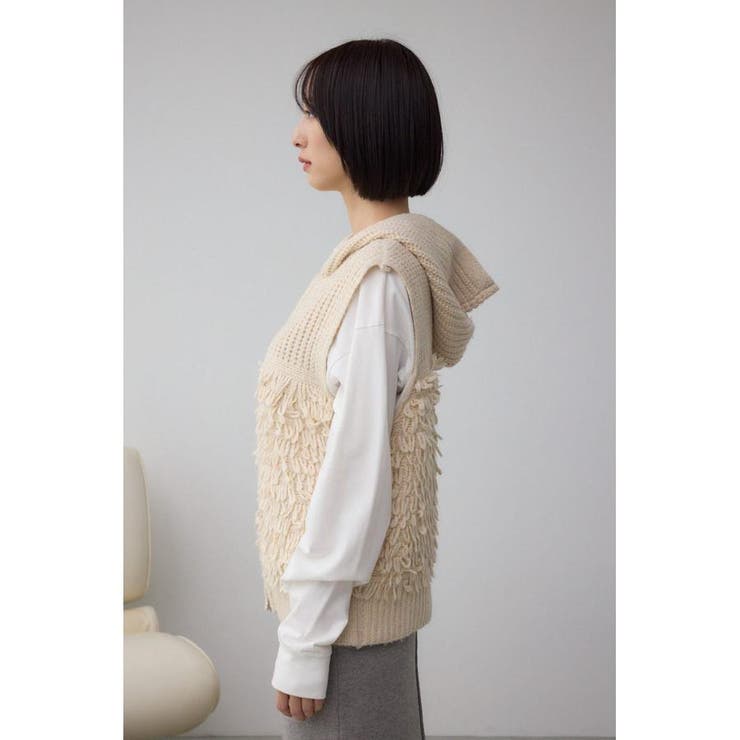 ZIPフーディループニットベスト | AZUL BY MOUSSY | 詳細画像5 
