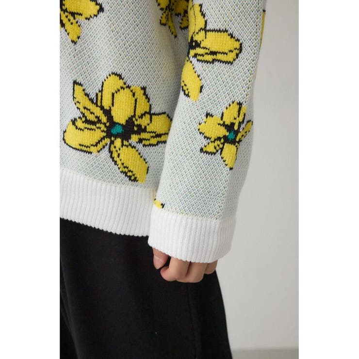 フラワーダブルジャガードニット | AZUL BY MOUSSY | 詳細画像11 