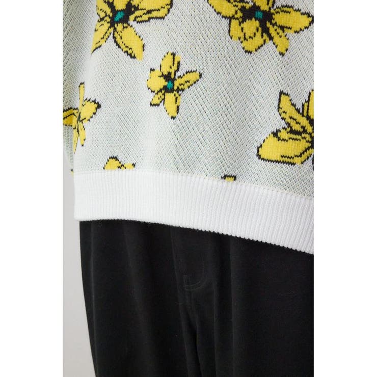 フラワーダブルジャガードニット | AZUL BY MOUSSY | 詳細画像12 