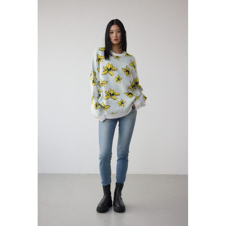 フラワーダブルジャガードニット | AZUL BY MOUSSY | 詳細画像13 