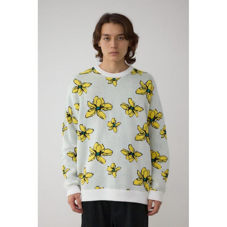 フラワーダブルジャガードニット | AZUL BY MOUSSY | 詳細画像6 