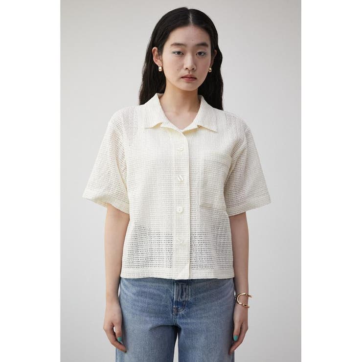 COTTON MESH HALF SLEEVE SHIRT | AZUL BY MOUSSY | 詳細画像5 