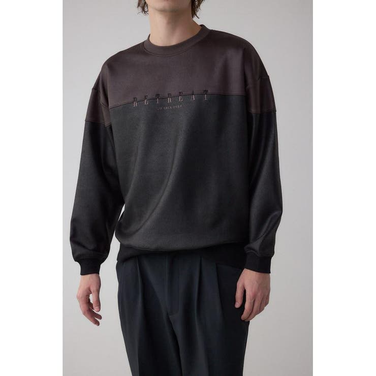 柄BRN5 | フェイクスエード切り替えトップス | AZUL BY MOUSSY