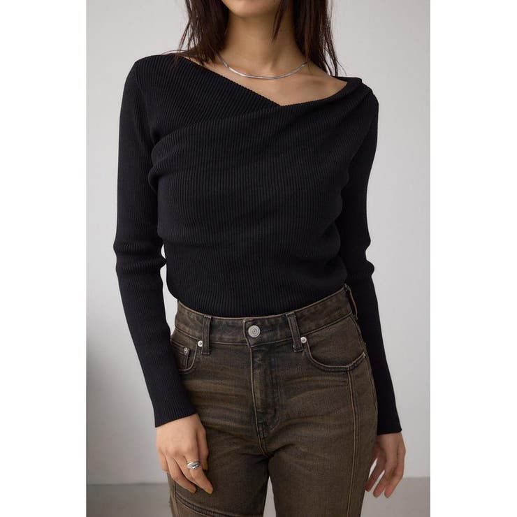 BLK | ドレープ長袖ニットトップス | AZUL BY MOUSSY