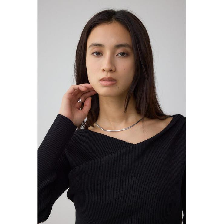 ドレープ長袖ニットトップス | AZUL BY MOUSSY | 詳細画像1 