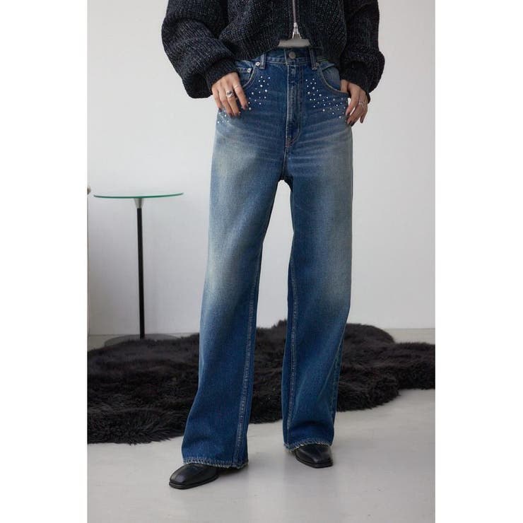 BLU | AZUL DENIM スタッズワイドデニム | AZUL BY MOUSSY