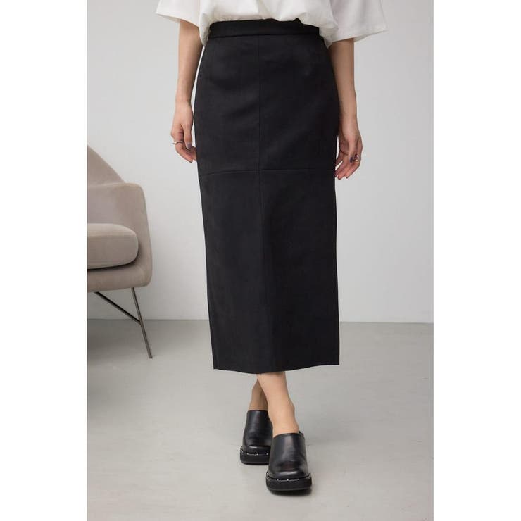 BLK | フェイクスエード/フェイクレザータイトスカート | AZUL BY MOUSSY