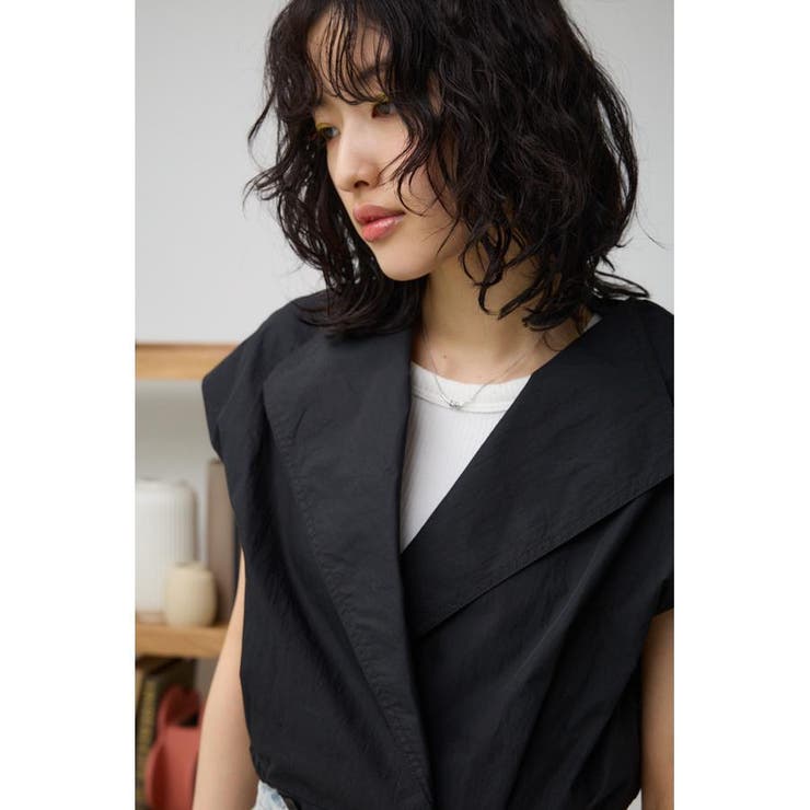 ドロストリングギャザーシャツベスト | AZUL BY MOUSSY | 詳細画像1 