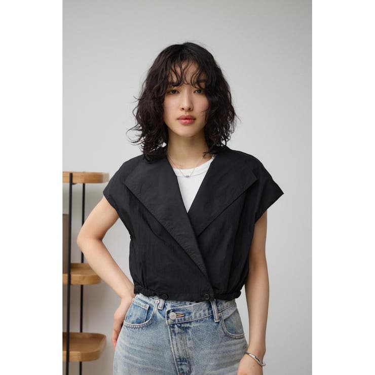 ドロストリングギャザーシャツベスト | AZUL BY MOUSSY | 詳細画像2 