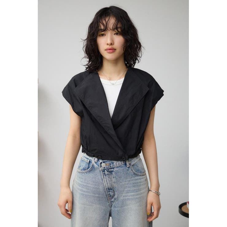 ドロストリングギャザーシャツベスト | AZUL BY MOUSSY | 詳細画像4 