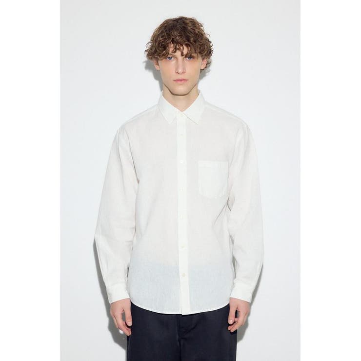 フレンチリネンCOOLMAXストライプシャツ | AZUL BY MOUSSY | 詳細画像5 