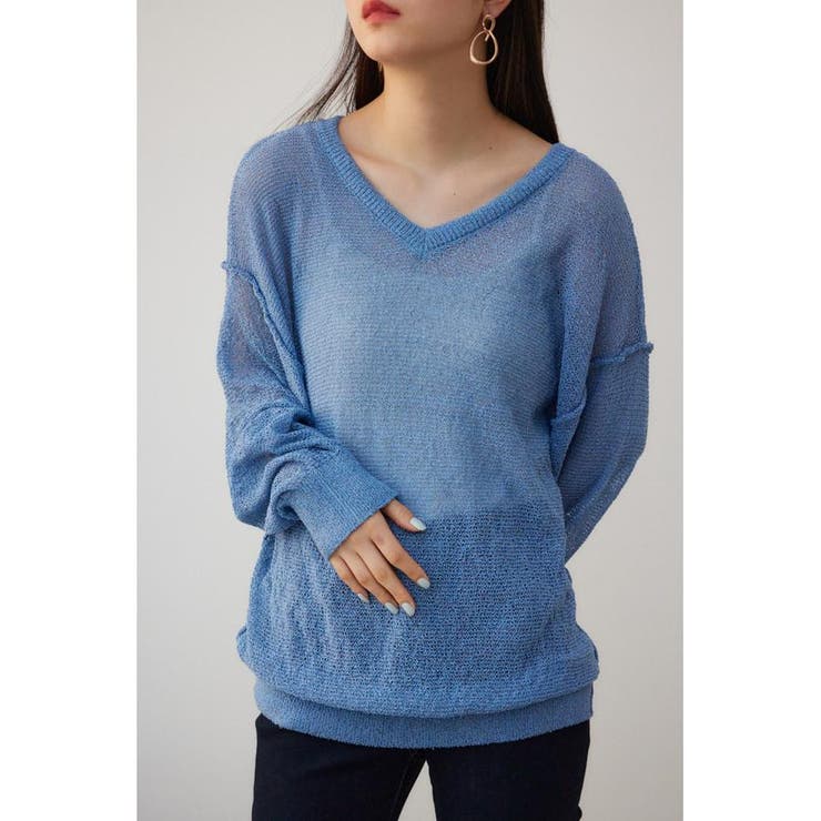 BLU | シアーグリッタールーズニット | AZUL BY MOUSSY