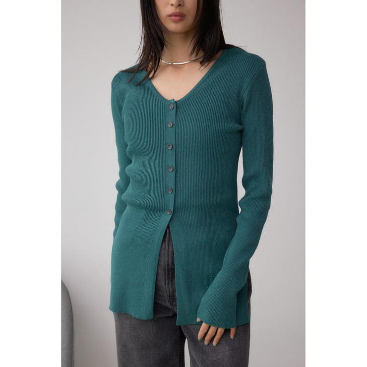D/GRN3 | Vネックリブニットカーディガン | AZUL BY MOUSSY