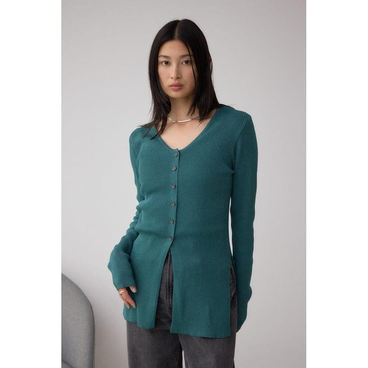 Vネックリブニットカーディガン | AZUL BY MOUSSY | 詳細画像14 