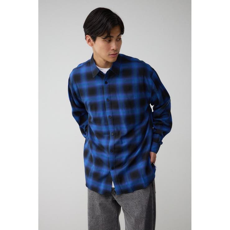 激レア！FILSON オンブレチェックフランネルワークシャツ　青　マッキーノ 激レア！FILSON オンブレチェックフランネルワークシャツ 青