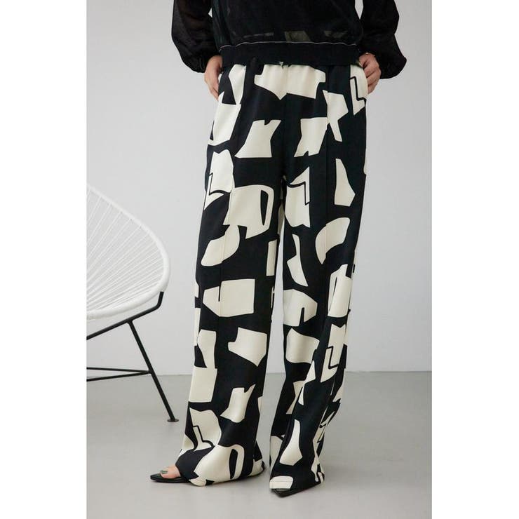 柄BLK5 | ジオメトリックパターンワイドパンツ | AZUL BY MOUSSY