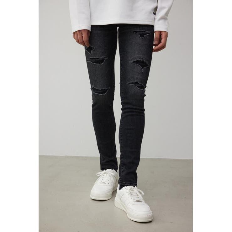 L/BLK1 | AZUL DENIM リペアスキニー | AZUL BY MOUSSY