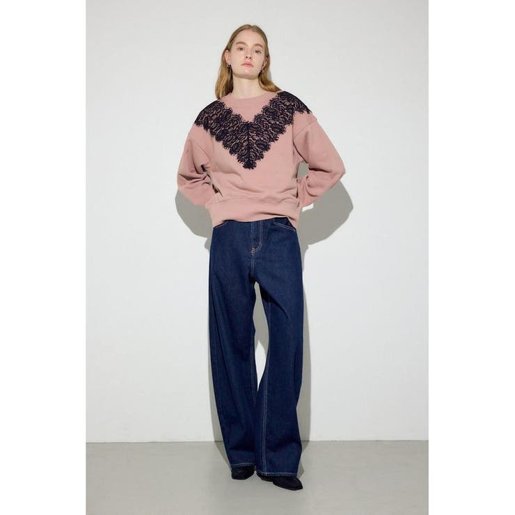 バイカラーレースクルーネックスウェット | AZUL BY MOUSSY | 詳細画像15 