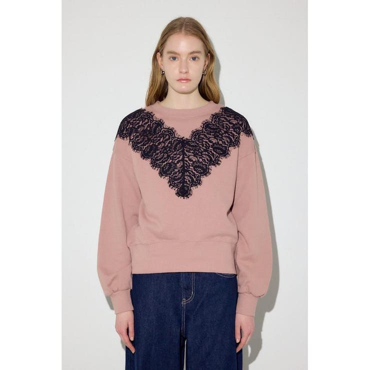 バイカラーレースクルーネックスウェット | AZUL BY MOUSSY | 詳細画像16 