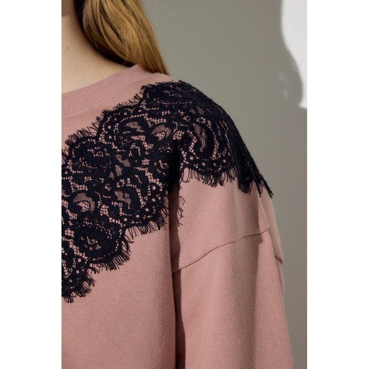 バイカラーレースクルーネックスウェット | AZUL BY MOUSSY | 詳細画像21 