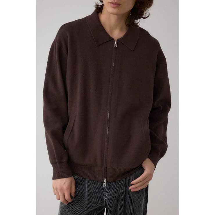 BRN | ジップアップ襟付きニットカーディガン | AZUL BY MOUSSY