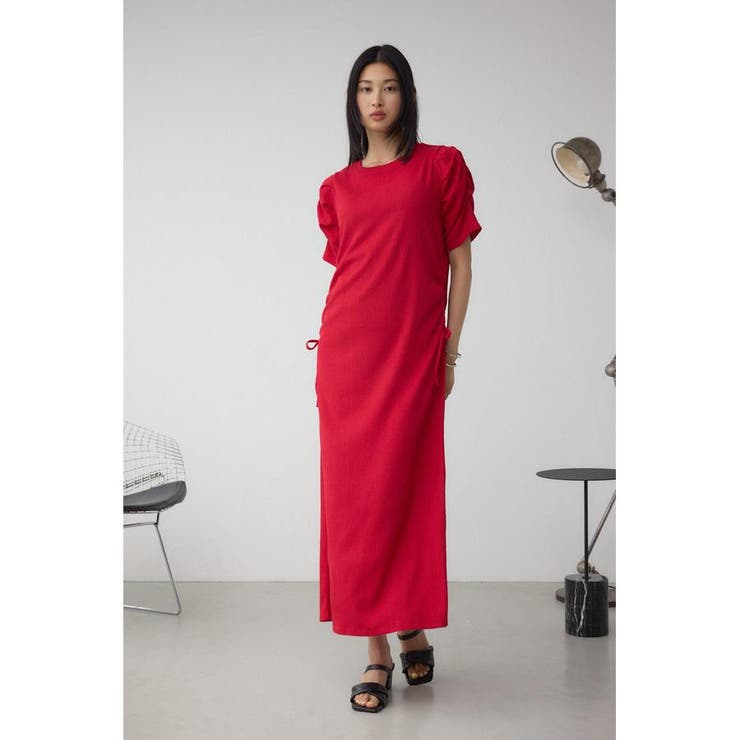 【訳あり品】overE ウエストシャーリングワンピース ライトブルー 96 ウエストシャーリングワンピース 25SS：ライトブルー│胸が