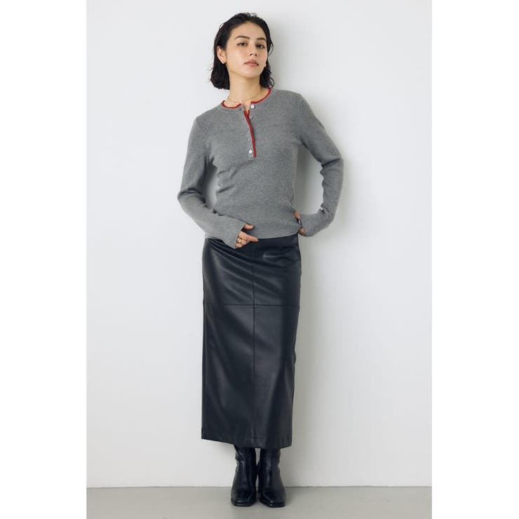 フェイクレザー/スエードパネル切替タイトスカート | AZUL BY MOUSSY | 詳細画像23 