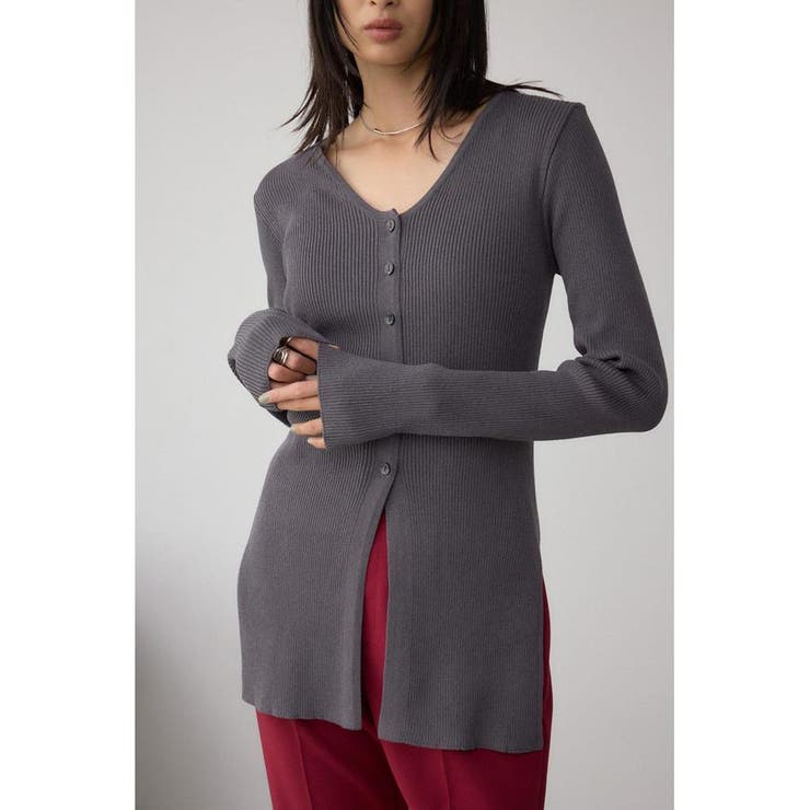 GRY | Vネックリブニットカーディガン | AZUL BY MOUSSY