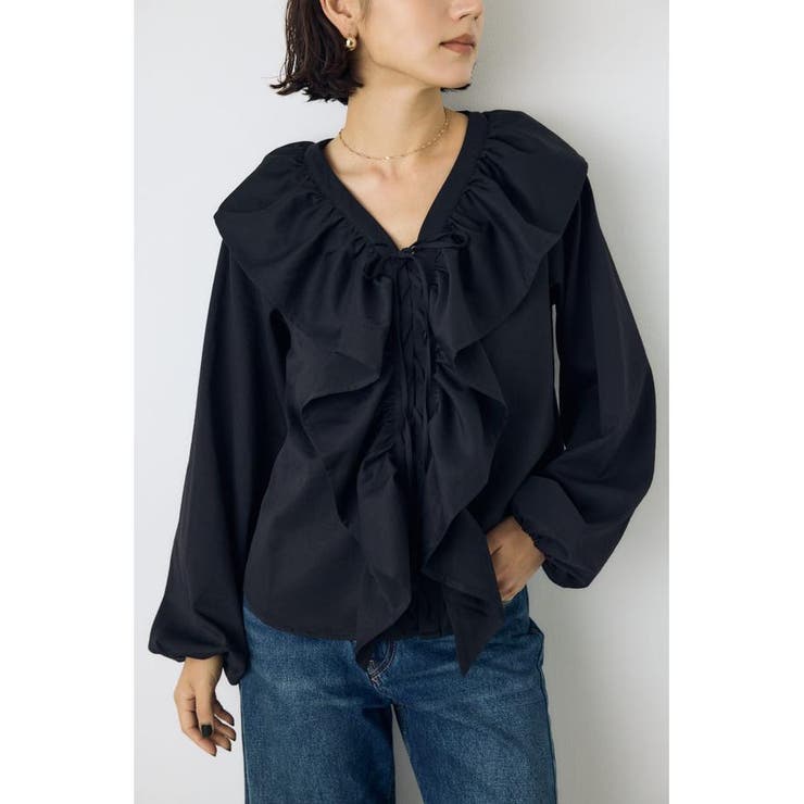 レースアップラッフルブラウス | AZUL BY MOUSSY | 詳細画像8 
