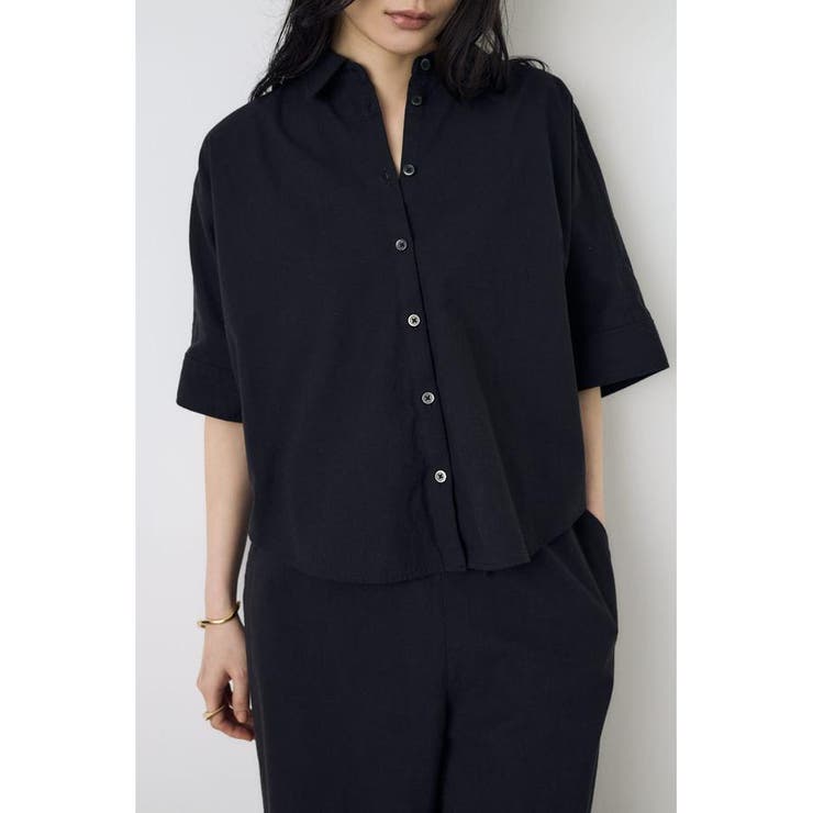 フレンチリネンCOOLMAXショートドルマンシャツ | AZUL BY MOUSSY | 詳細画像9 