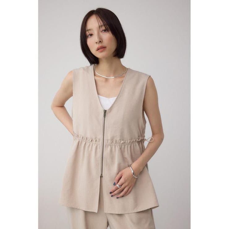 ジップペプラムサイドドロストベスト | AZUL BY MOUSSY | 詳細画像23 