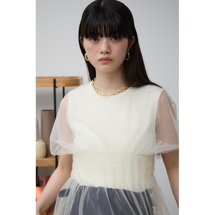 チュールレイヤードペプラムトップス | AZUL BY MOUSSY | 詳細画像1 