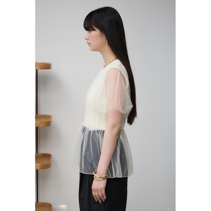 チュールレイヤードペプラムトップス | AZUL BY MOUSSY | 詳細画像5 