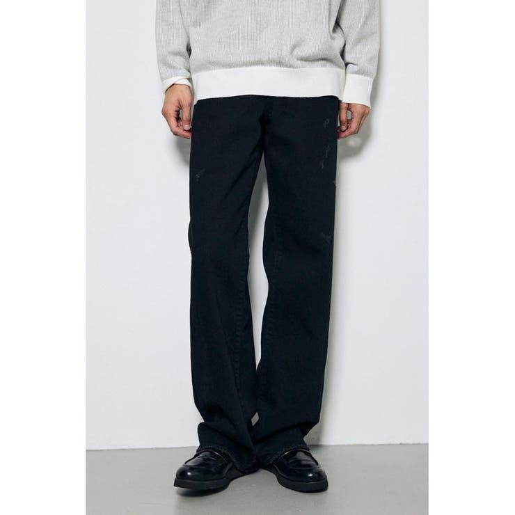 BLK | AZUL DENIM ダメージワイドデニム | AZUL BY MOUSSY