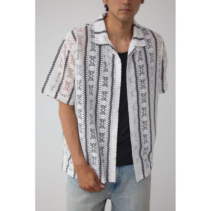 柄WHT5 | アソートデザインメッシュシャツ | AZUL BY MOUSSY