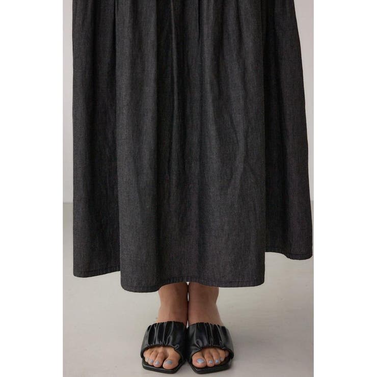 デニムライクギャザーフレアスカート | AZUL BY MOUSSY | 詳細画像11 