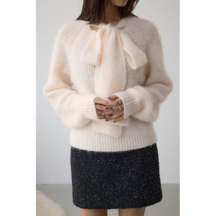 IVOY3 | ボウタイデザインニットトップス | AZUL BY MOUSSY