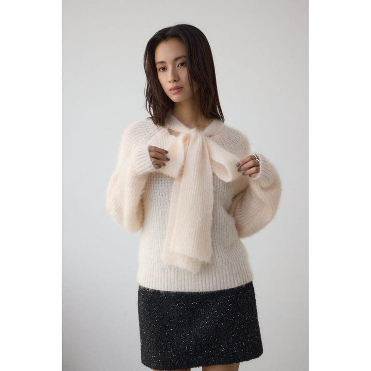 ボウタイデザインニットトップス | AZUL BY MOUSSY | 詳細画像3 