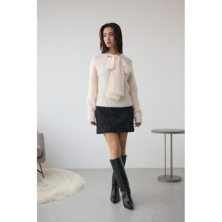 ボウタイデザインニットトップス | AZUL BY MOUSSY | 詳細画像4 