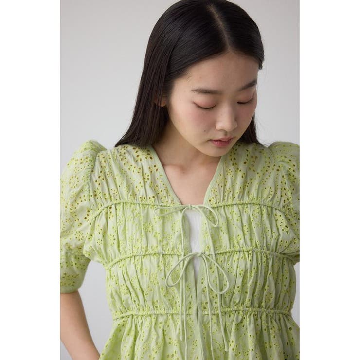 コットンレースパフショルダーブラウス | AZUL BY MOUSSY | 詳細画像21 