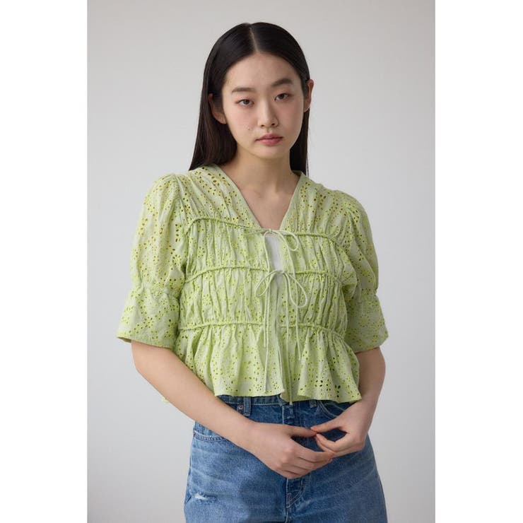 コットンレースパフショルダーブラウス | AZUL BY MOUSSY | 詳細画像22 