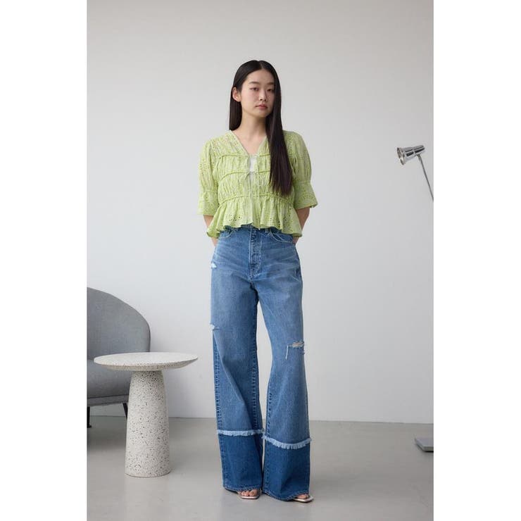 コットンレースパフショルダーブラウス | AZUL BY MOUSSY | 詳細画像24 