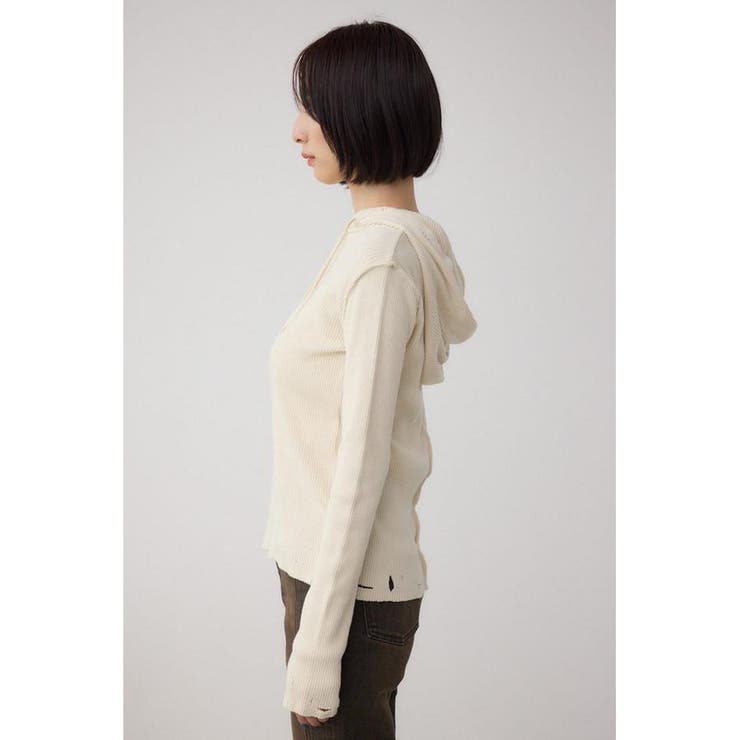 ダメージフーディーリブトップス | AZUL BY MOUSSY | 詳細画像5 