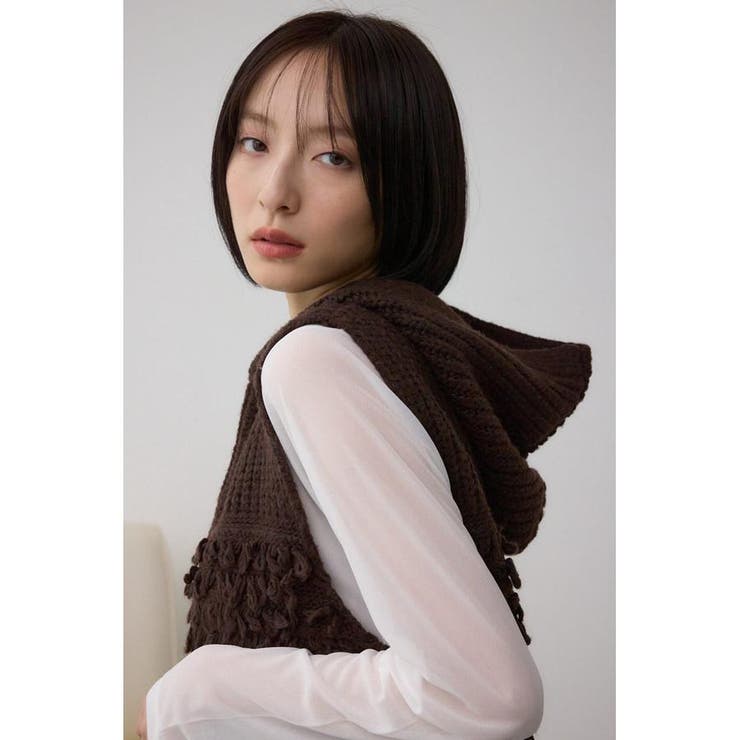 ZIPフーディループニットベスト | AZUL BY MOUSSY | 詳細画像12 