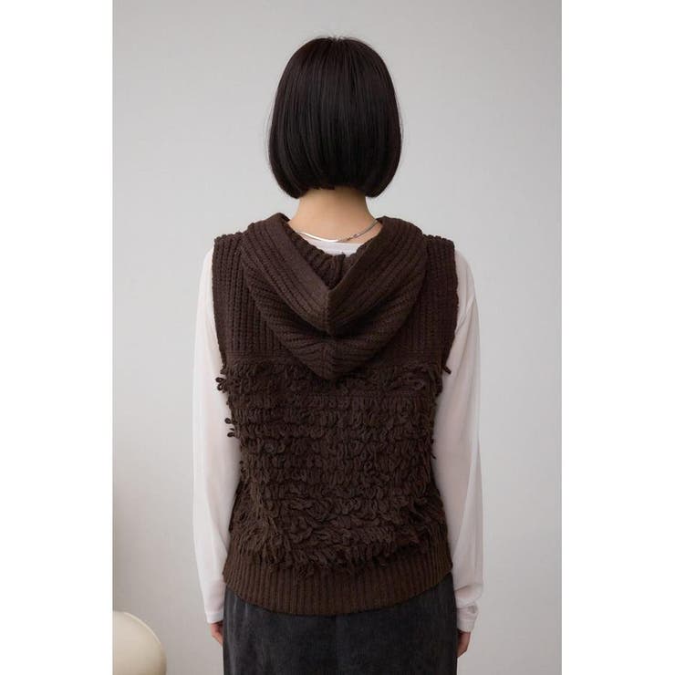 ZIPフーディループニットベスト | AZUL BY MOUSSY | 詳細画像18 