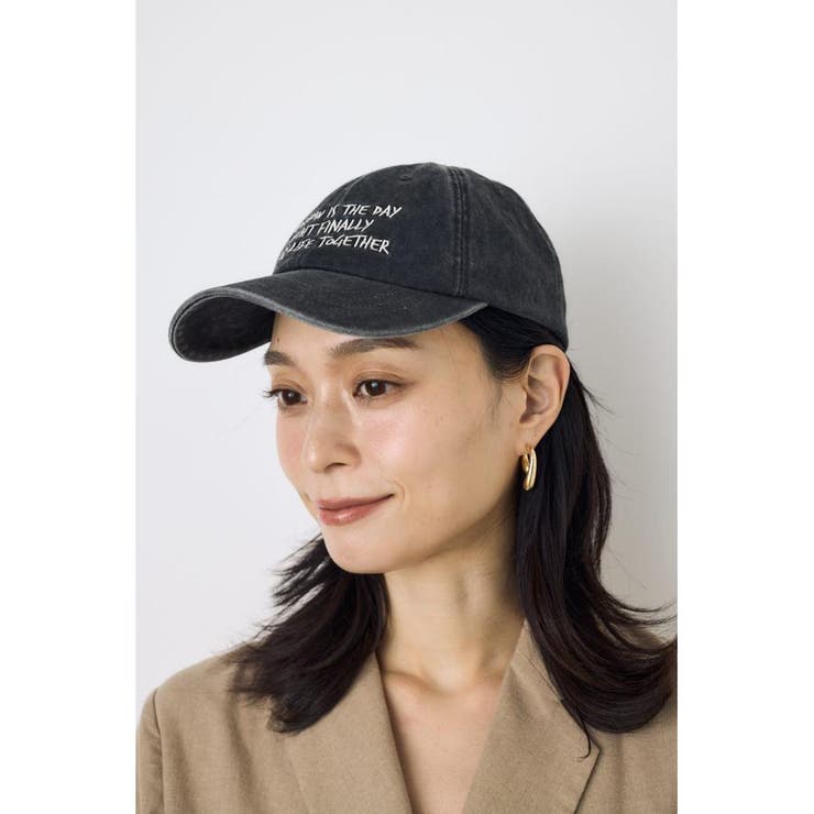 ウォッシュ加工フロントメッセージキャップ | AZUL BY MOUSSY | 詳細画像1 