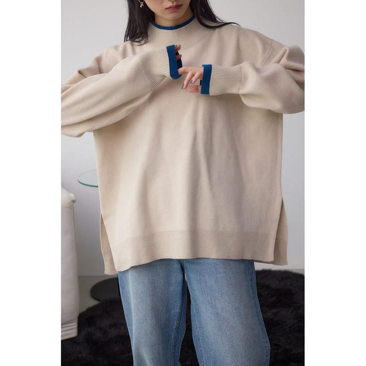 IVOY3 | 格上げ ダブルネックデザインニットトップス | AZUL BY MOUSSY