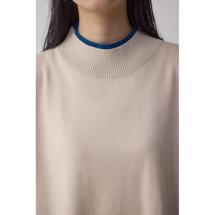 格上げ ダブルネックデザインニットトップス | AZUL BY MOUSSY | 詳細画像8 