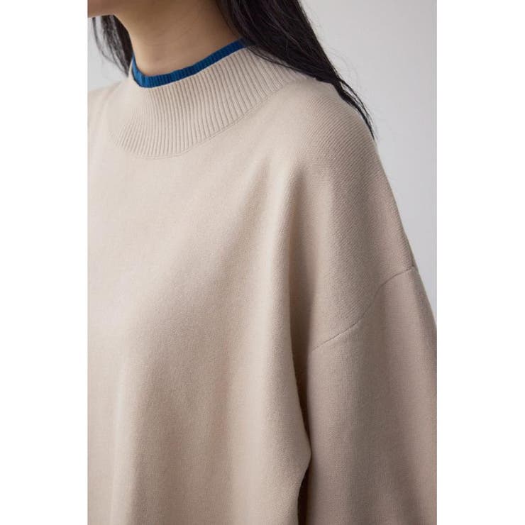 格上げ ダブルネックデザインニットトップス | AZUL BY MOUSSY | 詳細画像9 