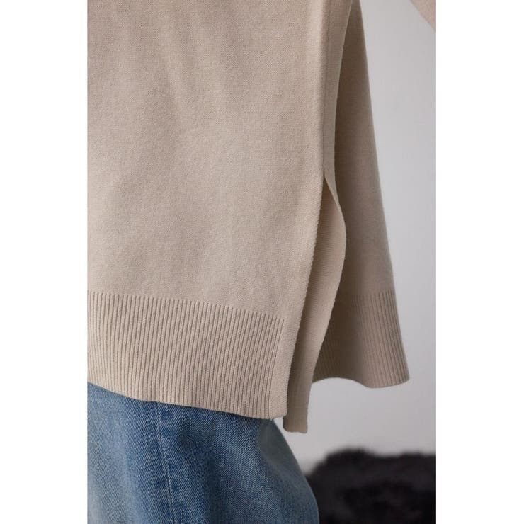 格上げ ダブルネックデザインニットトップス | AZUL BY MOUSSY | 詳細画像11 